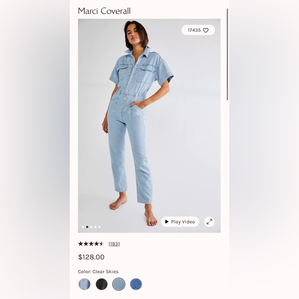 Free people / we the free Marci denim coverall